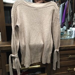 Lucky Brand Tan Boatneck Sweater with wrist Ties